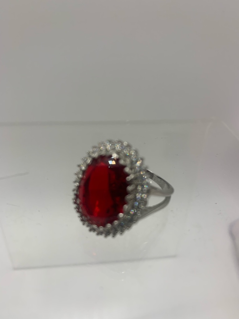 Garnet and Rhinestone Ring - Picture 6 of 6